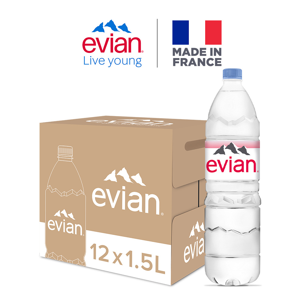 【evian 依雲 原廠總代理直營】天然礦泉水1500mlx12入/箱(寶特瓶)◉90C004